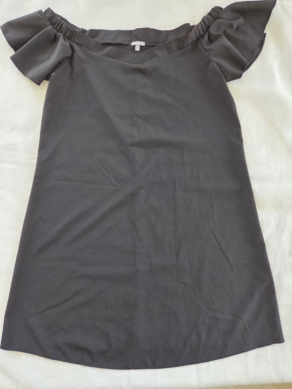 Charlotte Russe Black Off-Shoulder Flutter Sleeve Dress